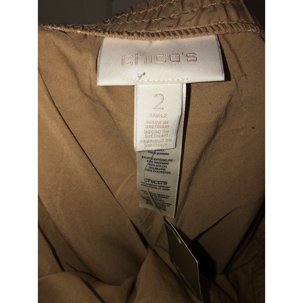 Chico’s Women’s Pull On Lace Ankle 28” Pants Arabian Camel Size 2/Large/12 - Picture 7 of 12
